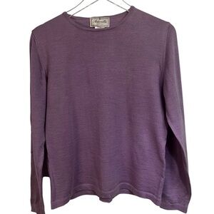 💜 100% merino wool top sweater women’s M lavender made in Italy lilac base layer